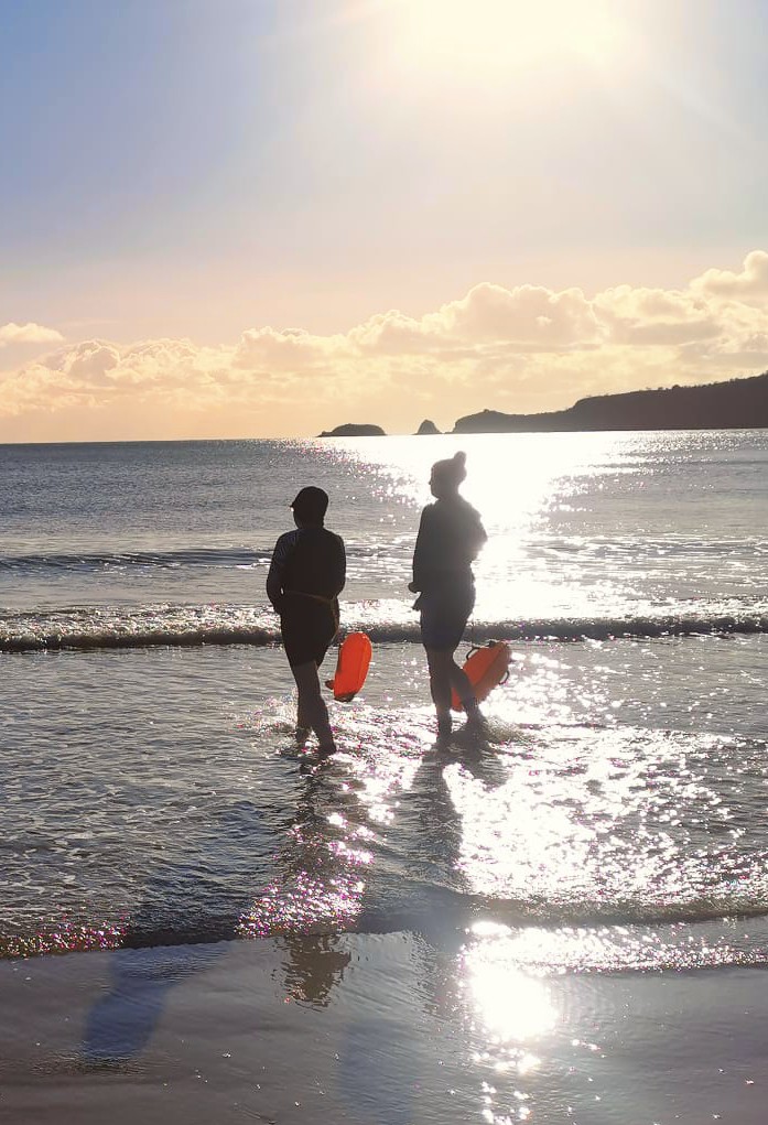 Off to lose our woes in the waves