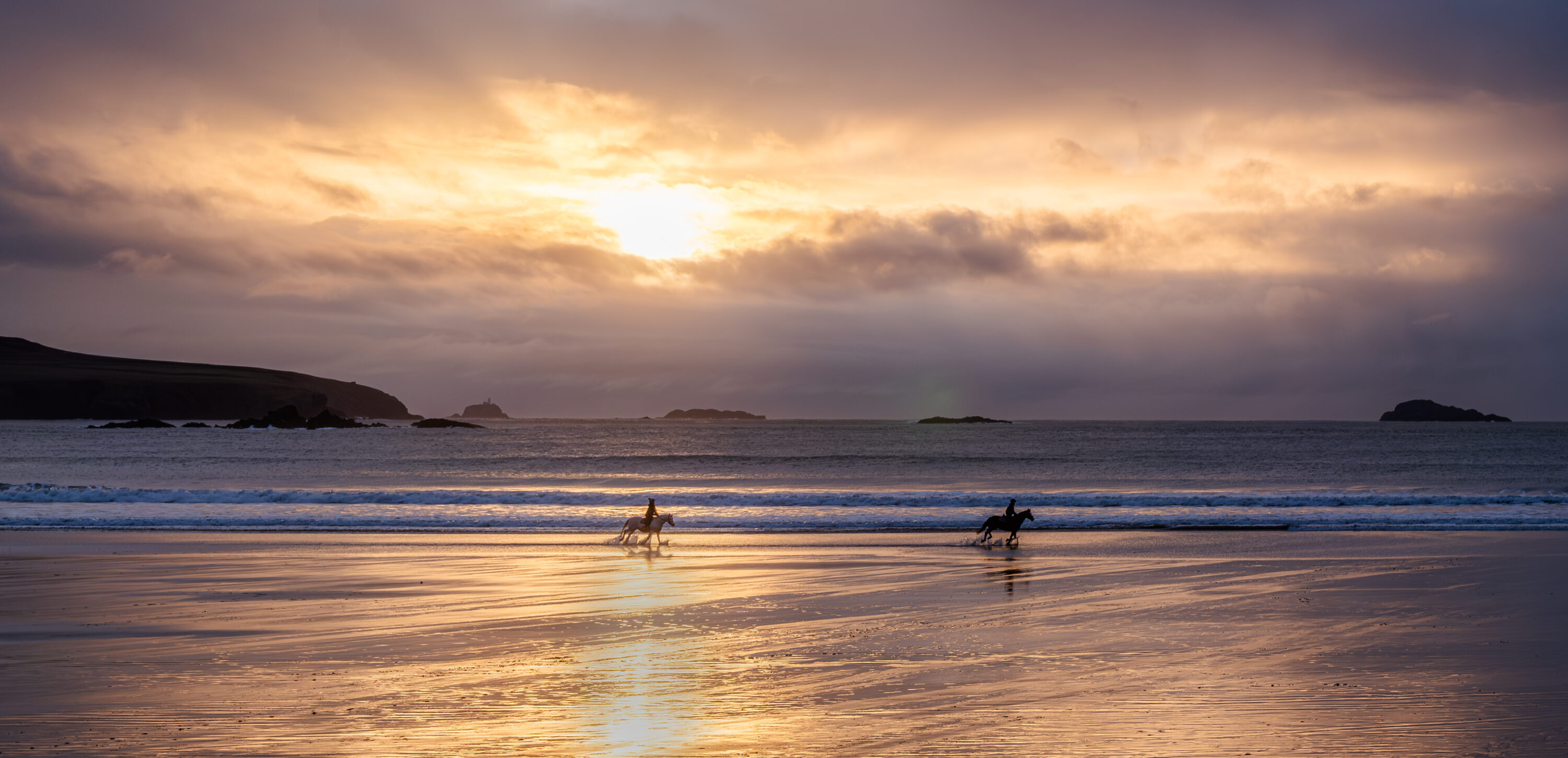 Galloping at the sunset